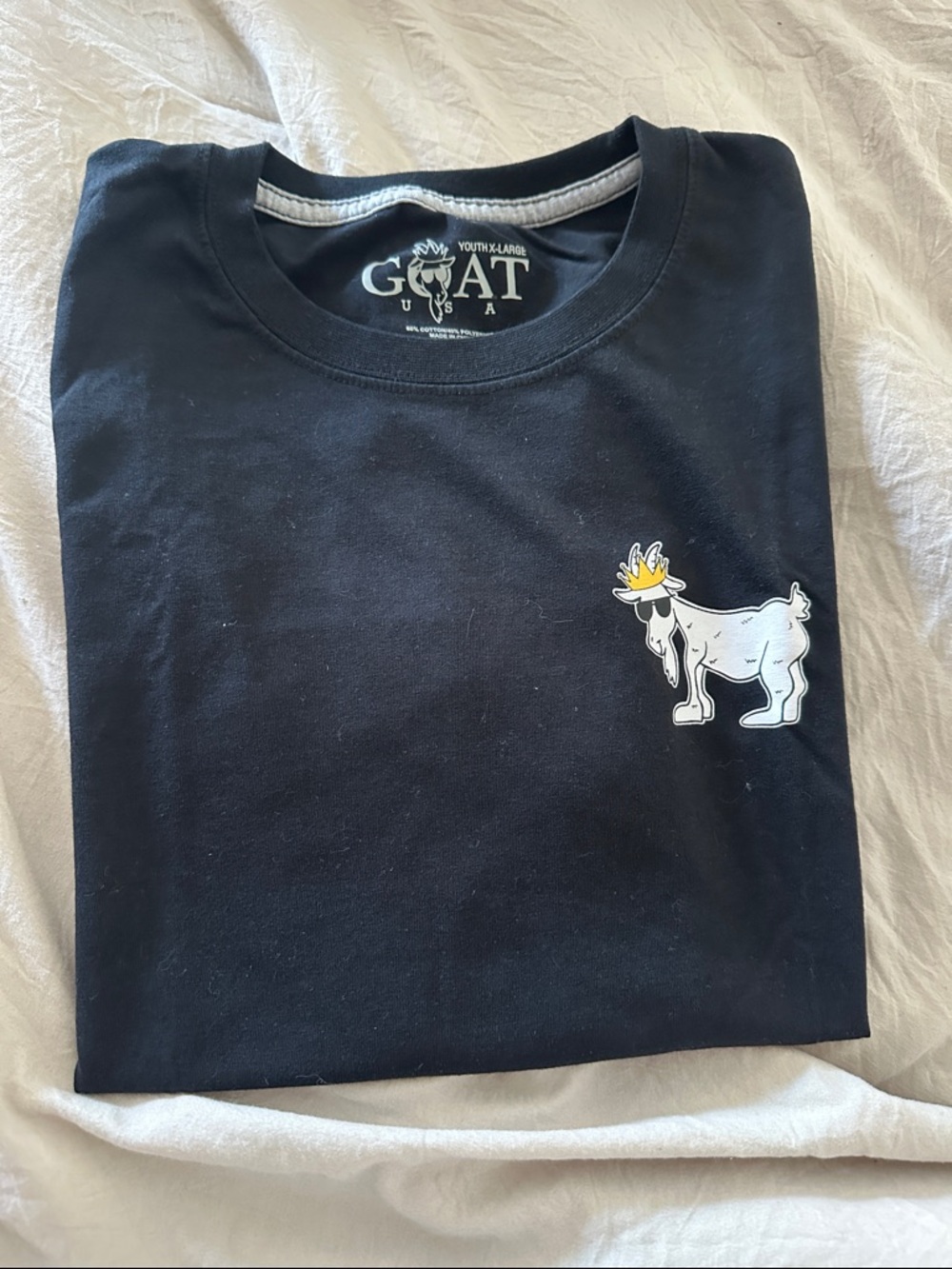 GOAT USA Kids Black Short Sleeve Tee with Goat Graphic